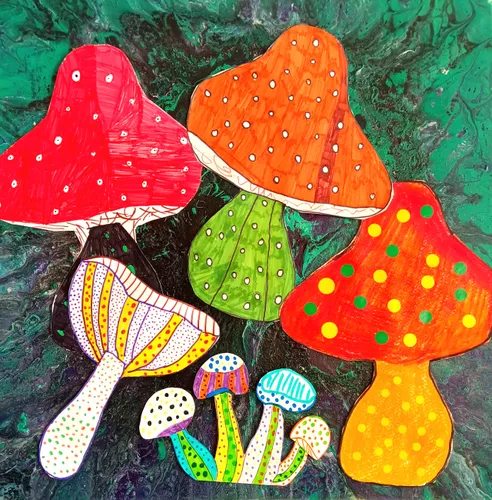 Pilzfamilie Kusama Art